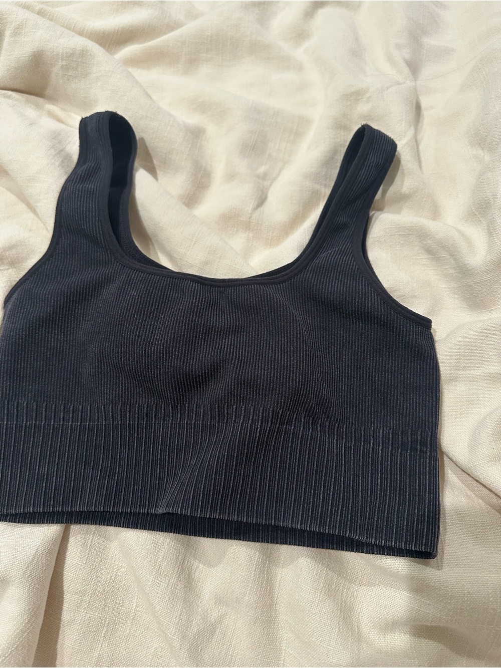 JoyLab Ribbed Seamless Tank Bralette — Black